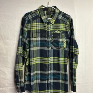 Oakley Men’s long sleeve button up Flannel Shirt Size Large